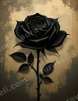 Vintage Black Rose Canvas Wall Art for Living Room Home Decor wall art print