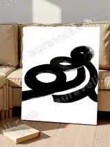 Abstract Black Swirls Canvas Wall Art for Living Room Home Decor – view 4