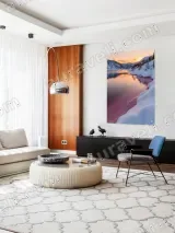Winter Sunset Lake Snowy Mountain Canvas Wall Art for Living Room Decor – вид 5