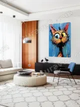 Colorful Abstract Cat Canvas Wall Art for Living Room Home Decor – view 5