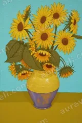 Sunflower Vase Canvas Wall Art for Living Room Home framed modern decor