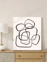 Abstract Geometric Line Art Canvas Wall Art for Living Room Decor – view 3