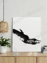 Abstract Black Brushstroke Canvas Wall Art for Minimalist Home Decor – вид 4