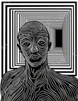 Abstract Optical Illusion Human Figure Canvas Wall Art for Home Decor wall art print