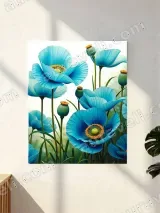 Blue Poppy Floral Canvas Wall Art for Living Room Bedroom Home Decor – view 2