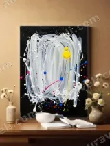 Abstract Colorful Drip Canvas Wall Art for Living Room Home Decor – вид 2