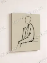 Minimalist Seated Figure Sketch Canvas Wall Art for Home Decor – view 4