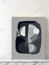 Abstract Geometric Monochrome Canvas Wall Art for Living Room Home Decor – view 3