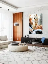White Wolf Winter Autumn Landscape Canvas Wall Art for Home Decor – view 5