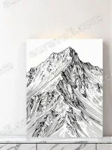 Mountain Ink Sketch Canvas Wall Art for Living Room Bedroom Home Decor – вид 3