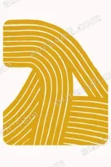 Abstract Geometric Yellow Line Canvas Wall Art for Living framed modern home decor