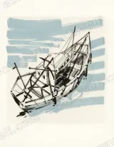 Nautical Boat Sketch Canvas Wall Art for Living Room Home Decor wall art print