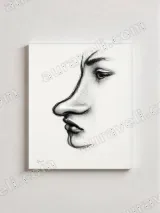 Charcoal Facial Sketch Canvas Wall Art for Living Room Decor – view 2