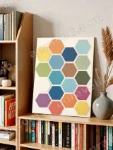 Colorful Hexagon Abstract Wall Art for Living Room Bedroom Home Decor – вид 4