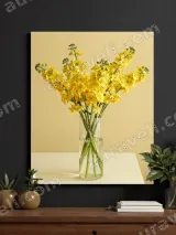 Yellow Flowers in Vase Canvas Wall Art for Living Room Bedroom Home Decor