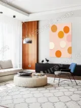 Soft Color Polka Dot Canvas Wall Art for Bedroom Home Decor – вид 5