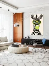 Playful Zebra with Sunglasses & Bubble Gum Canvas Wall Art for Home Decor – view 5