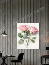Pink Roses Floral Canvas Wall Art for Living Room Bedroom Decor – view 2