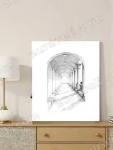 Architectural Arcade Sketch Canvas Wall Art for Living Room Decor – вид 3