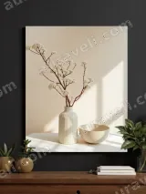 Minimalist Floral Still Life Canvas Wall Art for Living Room Home Decor