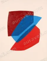 Abstract Geometric Red Blue Canvas Wall Art for Living Room Home Decor wall art print