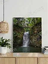Nature Waterfall Forest Bridge Canvas Wall Art for Home Decor – view 2
