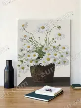 Daisies in Woven Basket Floral Canvas Wall Art for Living Room Home Decor – view 3