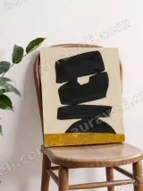 Abstract Black Geometric Canvas Wall Art for Living Room Home Decor – view 4