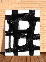 Abstract Black Grid Canvas Wall Art for Living Room Home Decor – вид 2