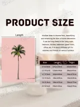 Single Palm Tree Pink Canvas Wall Art for Living Room Home Decor – вид 7
