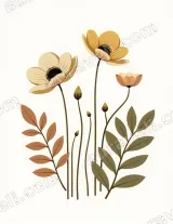 Botanical Floral Canvas Wall Art for Living Room Bedroom framed modern home decor