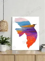 Colorful Bird Silhouette Abstract Canvas Wall Art for Home Decor – view 2