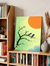 Blue Birds & Blossom Tree Canvas Wall Art for Home Decor – вид 4