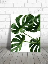 Monstera Leaves Canvas Wall Art, Tropical Minimalist Home Decor for Living Room Bedroom – view 3