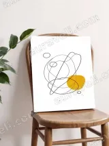 Abstract Line & Yellow Shape Wall Art for Living Room Bedroom Home Decor – view 4