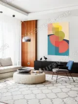 Abstract Geometric Canvas Wall Art for Living Room Home Decor – view 5