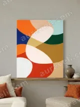 Abstract Geometric Shapes Canvas Wall Art for Living Room Home Decor