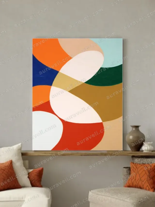 Abstract Geometric Shapes Canvas Wall Art for Living Room Home Decor — art print