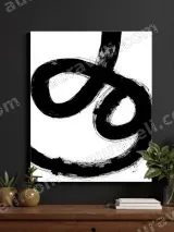 Abstract Black Brushstroke Canvas Wall Art for Living Room Bedroom Home Decor – view 3