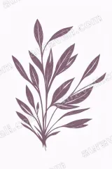 Purple Botanical Leaf Canvas Wall Art for Living Room framed modern home decor