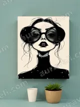Monochrome Fashion Illustration Canvas Wall Art for Home Decor