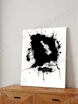Abstract Black Ink Splatter Canvas Wall Art for Living Room Home Decor – view 4