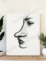 Charcoal Facial Sketch Canvas Wall Art for Living Room Decor – view 4