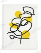 Abstract Line Art with Yellow Dots Canvas Wall Art for Living Room Home Decor wall art print