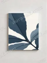 Blue Botanical Leaf Canvas Wall Art for Living Room Home Decor – view 3