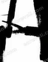 Abstract Black Brushstroke Canvas Wall Art for Living Room Home Decor wall art print