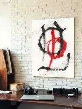 Abstract Red Black Brushstroke Canvas Wall Art for Home Decor – вид 4