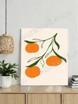 Minimalist Orange Branch Canvas Wall Art for Living Room Home Decor – view 2