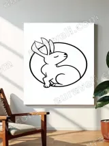 Rabbit Minimalist Canvas Wall Art for Bedroom Living Room Home Decor – вид 3