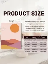 Abstract Sun & Pastel Mountains Canvas Wall Art for Living Room Home Decor – view 7